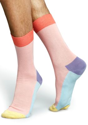 Happy Socks Color Block Crew Socks - Single Pair