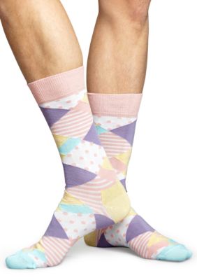 Happy Socks Pastel Argyle Crew Socks - Single Pair