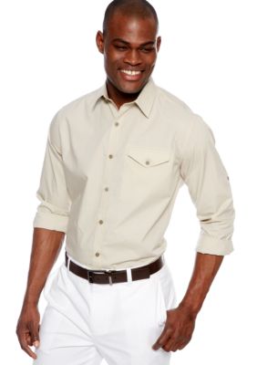 MADE Cam Newton Big & Tall Puddy Solid Woven Shirt