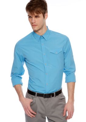 MADE Cam Newton Big & Tall Artist Aqua Woven Shirt