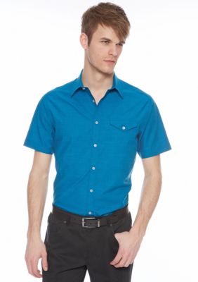 MADE Cam Newton Scout Teal Short Sleeve Woven Shirt