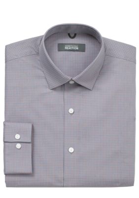 Kenneth Cole Reaction Wrinkle Free Textured Check Dress Shirt