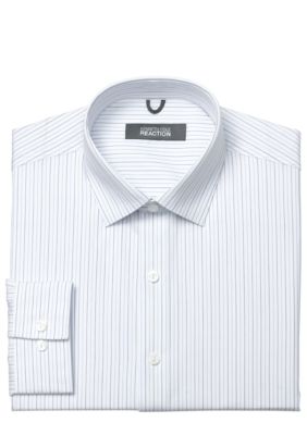 Kenneth Cole Reaction Wrinkle Free Textured Striped Dress Shirt