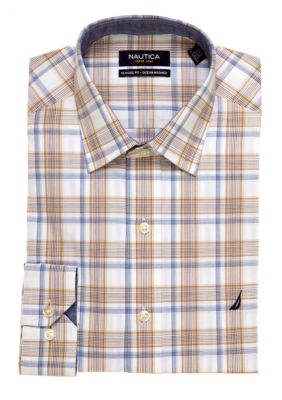 Nautica Classic Fit Plaid Ocean Washed Dress Shirt