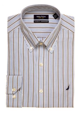 Nautica Classic Fit Striped Ocean Washed Dress Shirt