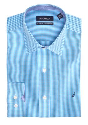 Nautica Classic Fit Gingham Ocean Washed Dress Shirt