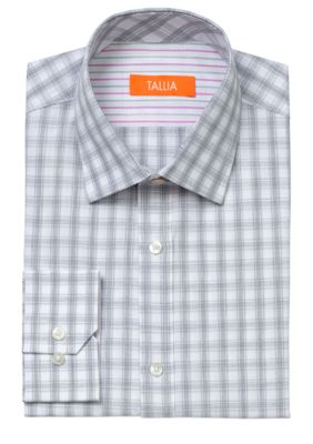 Tallia Orange Slim Fit Check Dress Shirt