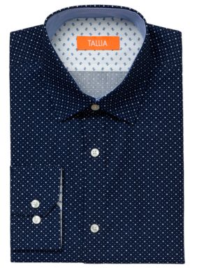 Tallia Orange Slim Fit Polka Dot Dress Shirt