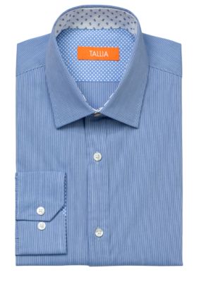 Tallia Orange Stream Stripe Dress Shirt