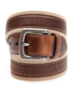 Columbia Men's Fabric Casual Belt With Leather Inlay