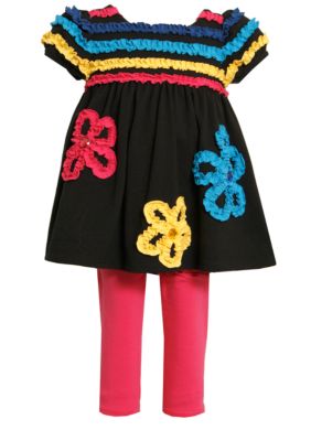Bonnie Jean Dot Tiered Tunic & Legging Set