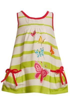 Bonnie Jean Butterfly Stripe Knit Dress Toddler Girls