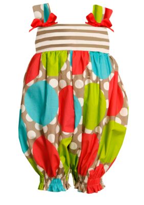 Bonnie Jean Dot Stripe Romper Toddler Girls