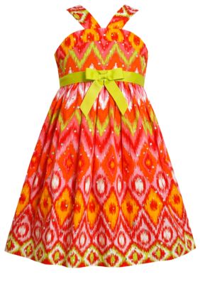 Bonnie Jean Aztec Print Dress Toddler Girls