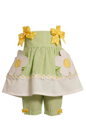 Bonnie Jean Lime Flower Set Toddler Girls