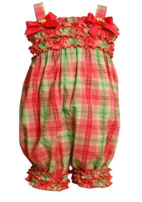 Bonnie Jean Seersucker Plaid Romper