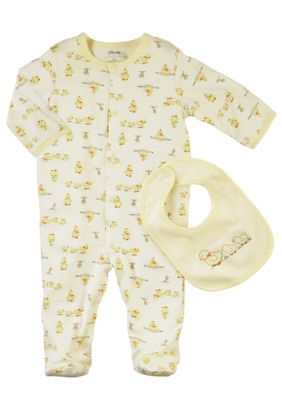 Little Me Duckie Stretchie with Bib - Newborn
