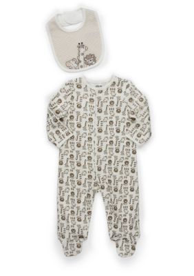 Little Me Newborn Boy Safari Footed Layette Set
