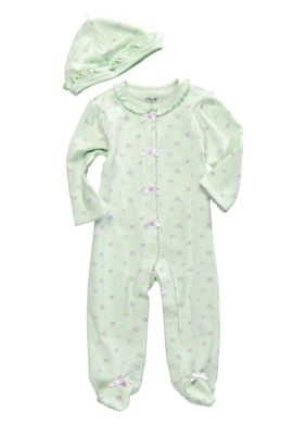 Little Me Petite Rose Footie with Hat