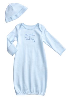 Little Me Thank Heaven For Little Boys Gown & Hat 