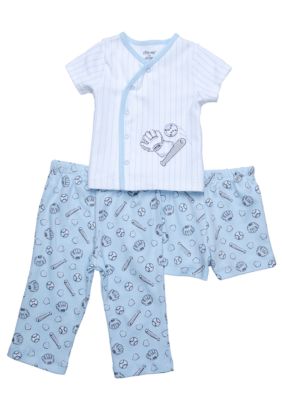 Little Me 3-Piece Baseball Diaper Pant Set