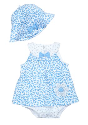 Little Me Leopard  Popover with Matching Hat