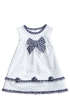 Little Me Gingham & Dot Dress