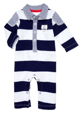 Little Me Drop Anchor Stripe  Coverall