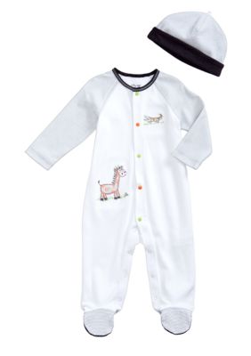 Little Me On Safari Footie & Hat Set