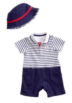 Little Me Drop Anchor Romper with Hat