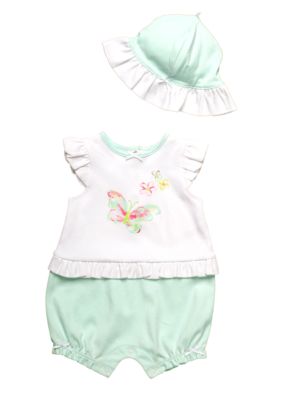 Little Me Butterfly Romper With Hat