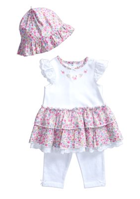 Little Me Dainty Blossoms Dress and Legging with Hat