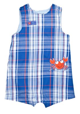 Little Me Plaid Crab Sunsuit
