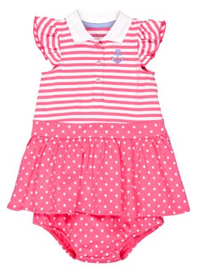Little Me Pink Anchor Dress Set