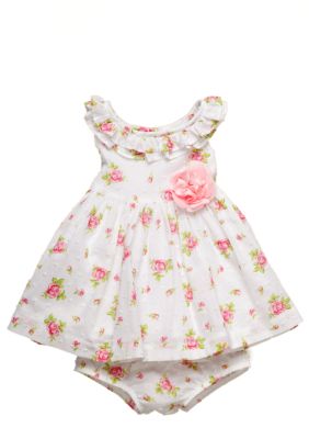 Little Me Rose Print Dress Set