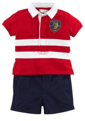 Ralph Lauren Childrenswear Striped Polo and Short Set