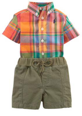 Ralph Lauren Childrenswear Madras Button Down and Short Set