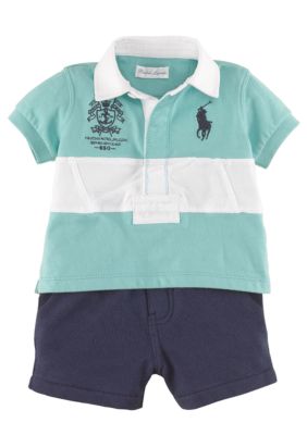 Ralph Lauren Childrenswear Rugby Shirt and Jersey Short Set