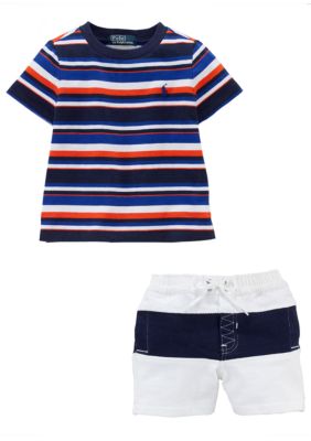 Ralph Lauren Childrenswear Striped Tee and Short Set