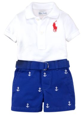 Ralph Lauren Childrenswear Embroidered Anchor Short Set