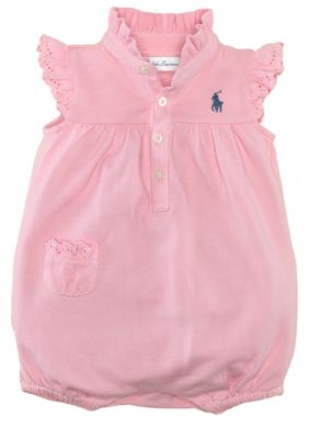 Ralph Lauren Childrenswear Eyelet Embroidered Bubble Shortall