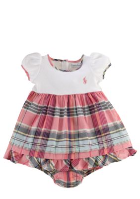 Rib-Knit Madras Dress