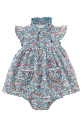 Floral Print Flutter Sleeve Dress