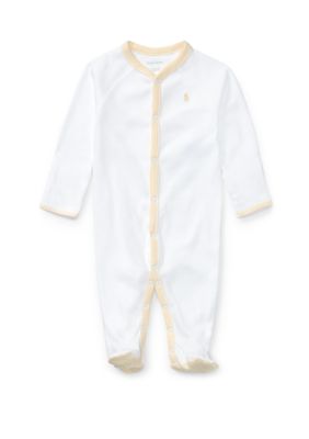 Ralph Lauren Childrenswear Preppy Striped Trim Coverall