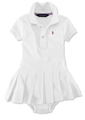 Ralph Lauren Childrenswear Infant Girl Stretch Mesh Polo Dress