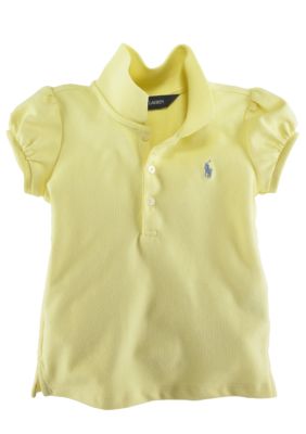 Ralph Lauren Childrenswear Infant Girl Stretch Mesh Polo