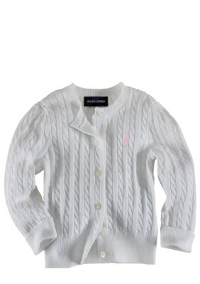 Ralph Lauren Childrenswear Infant Girl White Cardigan