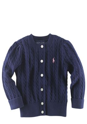 Ralph Lauren Childrenswear Infant Girl Navy Cardigan Sweater