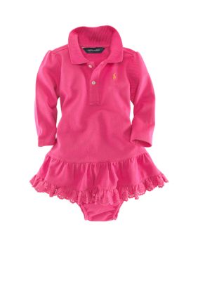 Ralph Lauren Childrenswear Long Sleeve Alexina Polo Dress - Infant