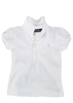 Ralph Lauren Childrenswear Infant Girl Stretch Mesh Polo